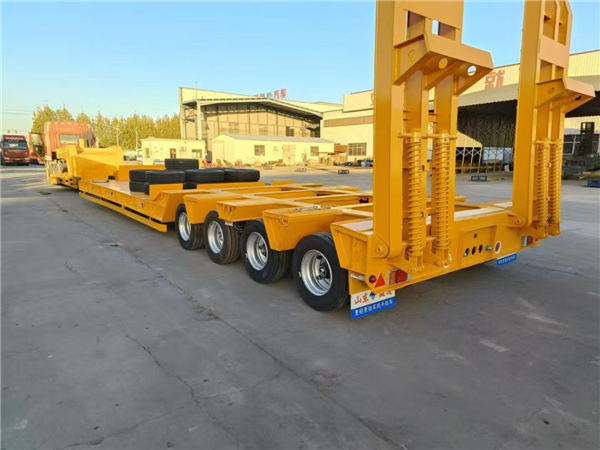 四线八轴货台面带抽拉低平板半挂车